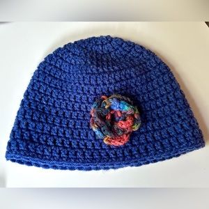 Handmade Crochet Hat with Decorative Flower